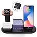 Elaime Fast Wireless Charger, 4 in 1 Wireless Charging Dock Compatible with Apple Watch 5 and airpods, Qi Wireless Charging Station Stand for iPhone 11 11 Pro Max X Xs XR Xs Max 8 8 Plus (Black)