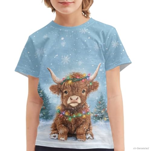 Image of Renewold Kids Novelty T-Shirt for Girls Boys Short Sleeve Crewneck Summer Tee Soft Breathable Graphic Shirt for Age 2-16