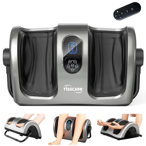 TISSCARE Shiatsu Foot Massager with Heat: FSA Eligible HSA Foot Massager for Neuropathy, Plantar Fasciitis and Pain Relief-Massage Feet/Leg/Calf/Ankle at Home/Office, Gifts for Women and Men(Gray)