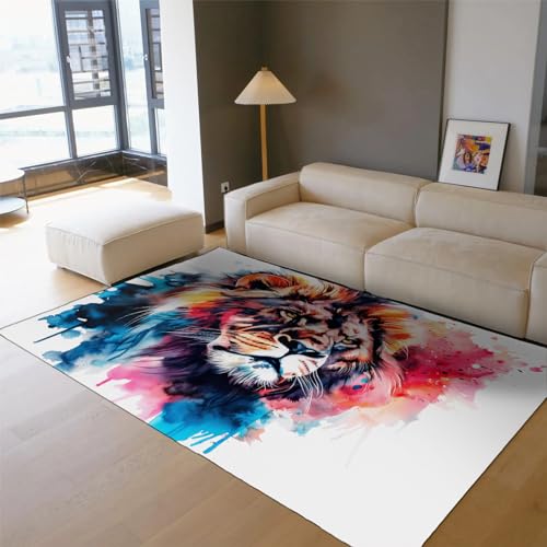 Tapis lion moderne lavable et résistant pour salon et cuisine - 3