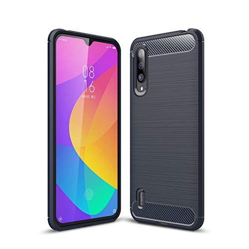 Coque Xiaomi Mi 9 Lite Cruzerlite bleue étui anti-choc en fibre de carbone