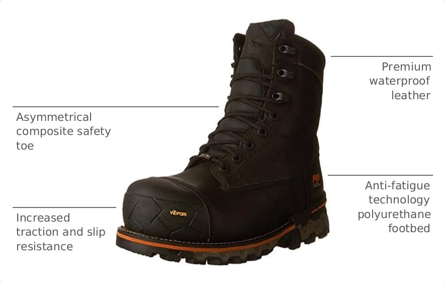 Image of Timberland PRO Men's Boondock 8 inch Composite Toe Puncture Resistant Waterproof Industrial Boot