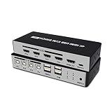 ORIVISION KVM Switch Selector 4K@30Hz,HDMI Switcher 4 Port USB Peripheral Box Hub for Mouse, Keyboar