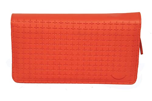 Image of Sukeshcraft Multiple Cheque Book Holder | Original PU Holds Upto 8 Cheque Books, Orange