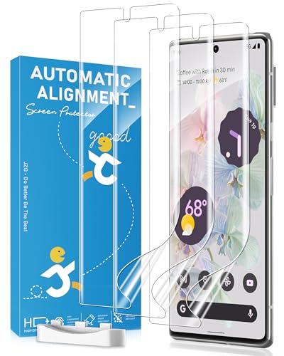 [3 Pack] For Google Pixel 6 Pro Screen Protector Soft Hydrogel Film for Curved Screen Case Friendly Edge Coverage HD Clear Touch Sensitive Fingerprint Compatible Anti-Scratch Easy Install Kit