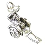 Fitting = Sprung-Ring Rikscha Sterlingsilber Charm .925 x 1 Rickshaws Charms sslp4046