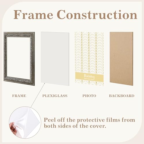 Image of VIOLABBEY 18x24 Poster Frame Sliver 2Pack, Vintage Frames Ornate without Mat