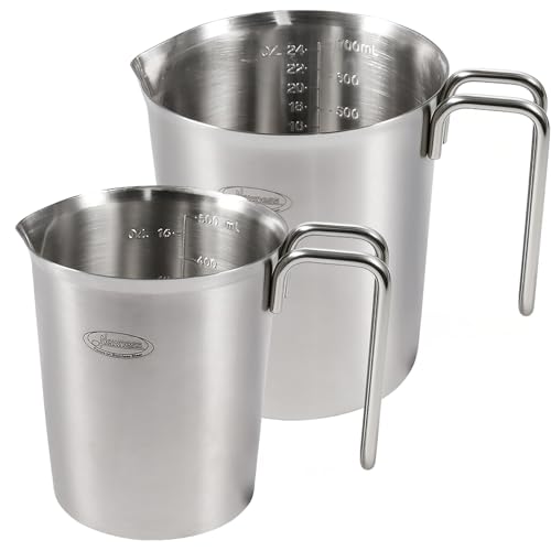Image of Newness 2-Pack Stainless Steel Measuring Cups Set, Metal Measuring Cup