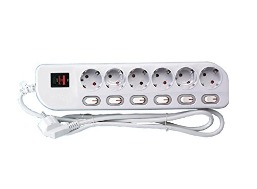 GSC 800392 Base Multiple 6T + Multi-Int. (3X1.5Mm), Blanco, 1,5M