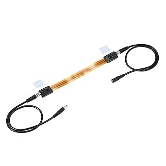 Ketsicart Extreme Slim Flat Power Cable Female F Connector Fits Under Doors Windows Without Drilling 26cm Long + F Male Camera Power Input/Output Adapter Cable Extension Line