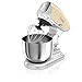 Swan Retro Batidora amasadora repostería Profesional, Robot Cocina Cuerpo Metal, 8 velocidades, 4,5 litros, bajo Ruido, diseño Vintage Crema, 1200W, 1200 W, 4.5 litros, Acero Inoxidable
