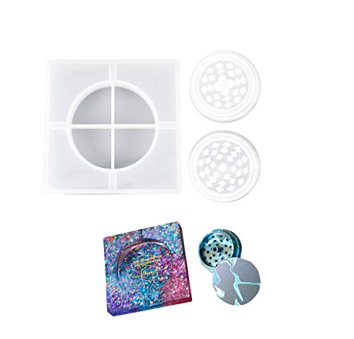 Yalulu 2 Stück Aschenbecher Grinder Crusher Epoxidharz Formen Molds Silikonform Gießform Schmuck Box Resin Harz Form Schmuckschatull Box Resin Molds Cover