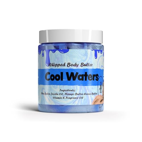Jersey Botanical - Cool Waters Type Whipped Body Butter 8oz. With Shea Butter Mango Butter Cocoa Butter Creamy Natural Smooth Long-lasting Intense Moisturizer