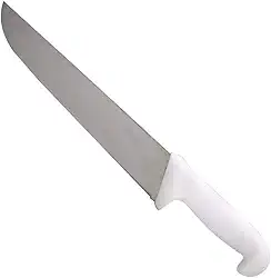 Faca Açougueiro Churrasco Cozinha Carne Aço Inox Cabo Branco 8"