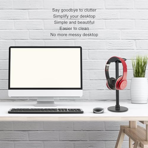 Headphone Stand, Detachable Gaming Headset Holder Headset Stand with Anti Slip Pads, Earphone Display Stand for Desk, Black - Image 4
