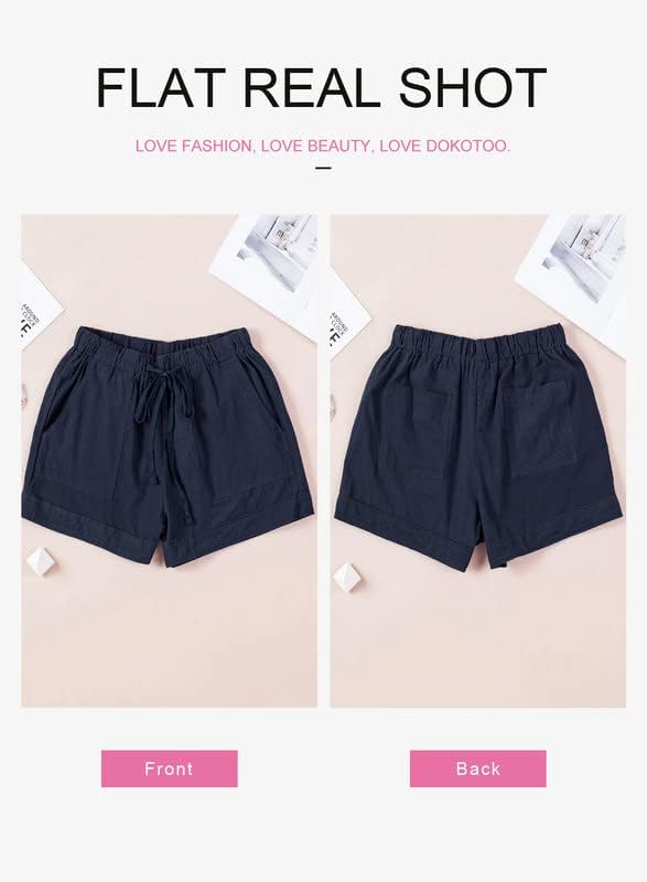 Dokotoo Womens Comfy Drawstring Casual Elastic Waist Pocketed Shorts