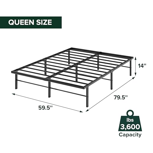 Image of Zinus Rumi Heavy Duty Metal Platform Bed Frame, RGB LED Lights, Queen | 3600 lbs Capacity, Reinforced Steel Construction, Mood Setting LED Lights, Underbed Storage Space, No Box Spring Needed