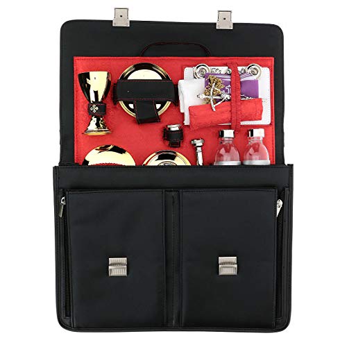 Briefcase with Mass kit in Black Artificial Leather and red Lining