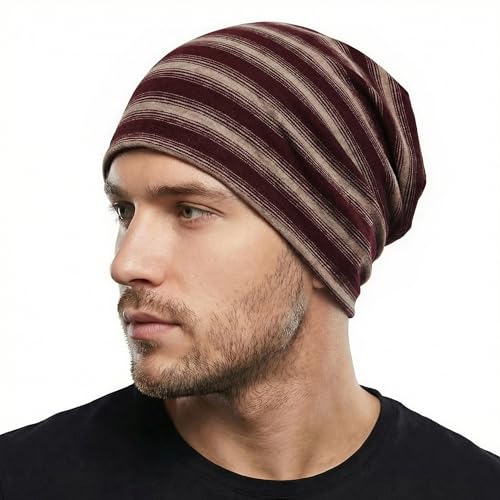 Image of ZLYC Cotton Thin Slouchy Beanie Hat for Men Women Fashion Soft Stretch Knit Skull Cap