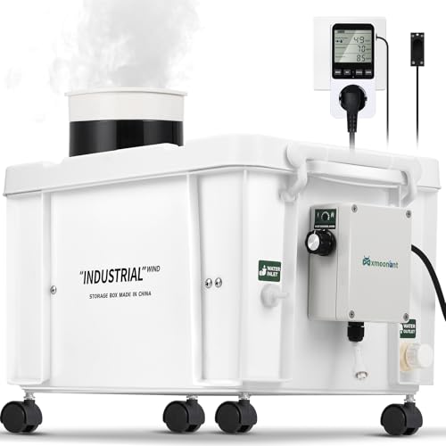 Mxmoonant Ultraschall Nebelmaschine, 10L/H DIY Luftbefeuchter Industriequalität, einstellbare Lautstärke, automatische Wasserzufuhr, mit Feuchtigkeitsschalter für Werkstatt, Gewächshaus, Bauernhof