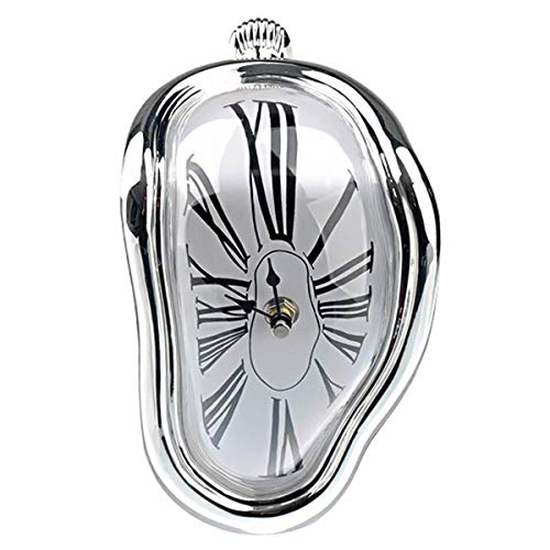 Nicoone Reloj de fusión, reloj decorativo de surrealismo creativo, reloj Dalí, superficie curvada en forma de L, para el hogar, oficina,...