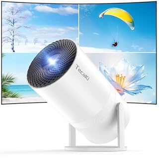 Tecaki Mini Projector Full HD 1080P, Portable Projector with WiFi and Two-Way Bluetooth, 180° Rotatable, Auto Keystone, Dust Removal, Projecteur Compatible with Smartphone, TV Stick, HDMI, USB