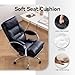 LEAGOO Office Chair with Foot Rest, Executive Reclining Office Chairs with Arms, Ergonomic High Back PU Leather Comfy Swivel Computer Desk Chairs with Wheels and Lumbar Support for Home Office, Black