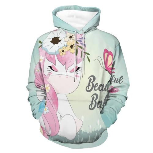 Sweat licorne papillon finis les pulls inconfortables grâce à ce hoodie unisexe en taille S