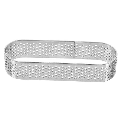 VALICLUD Oval Stainless Steel Tartlet Mould with Venting for Fruit Baking Mousse Tiramisu and Quiche Easy Release Cake Ring Mould for Dessert