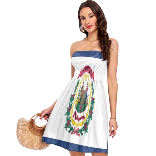 Robe d'été drapeau de Virginie-Occidentale sans bretelles pour femme GuoChe