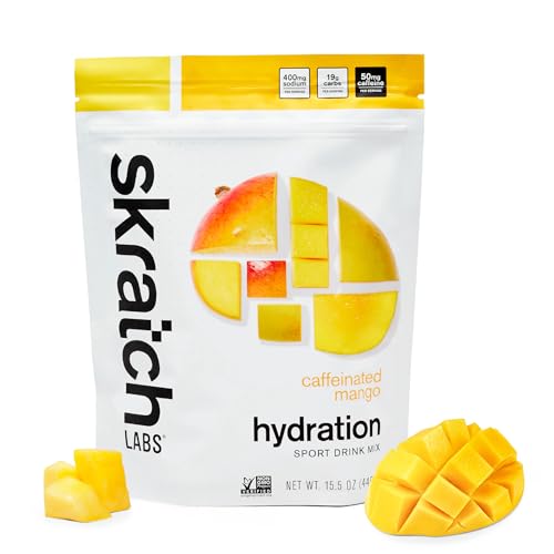 Image of Skratch Labs Hydration Sports Drink Mix with Caffeine - Real‑Fruit Electrolyte Powder for Fast Hydration & Energy | Mango | 20 Servings | Vegan, Non‑GMO, Clean Ingredients
