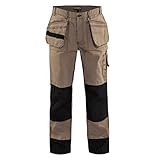 BLAKLADER 1680: Heavy Worker Pants, Color: Khaki/Black Craftsmen, Size: 40x34 (16801380239940:34)
