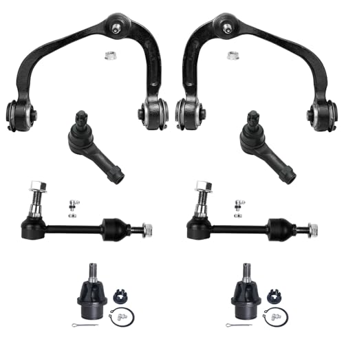Image of Detroit Axle - 4WD Front 8pc Control Arms Kit for 2004 2005 Ford F-150, 2 Upper Control Arms w /Ball Joints 2 Lower Ball Joints 2 Outer Tie Rods 2 Sway Bars Suspension Kit Replacement