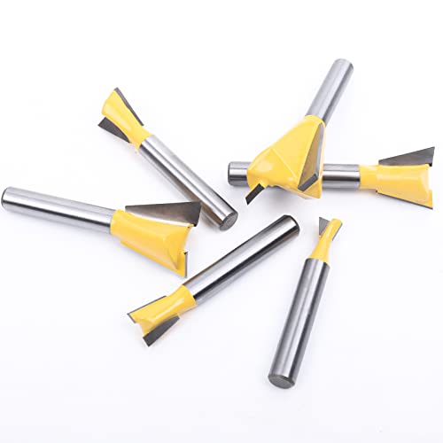 KOWOOD 6 Size Dovetail Router Bit Set