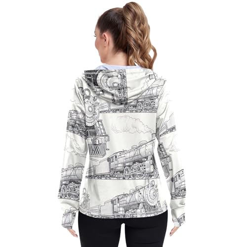 Sudadera con capucha para mujer transpirable contra rayos UV y sol 3