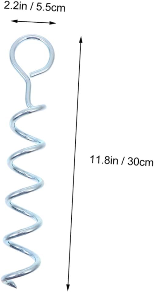 4pcs Spiral Tent Stakes Iron Ground Anchors Heavy Duty Canopy Pegs for Camping, Outdoor Lawn, Dog Tie-Outs and Tent Fixing