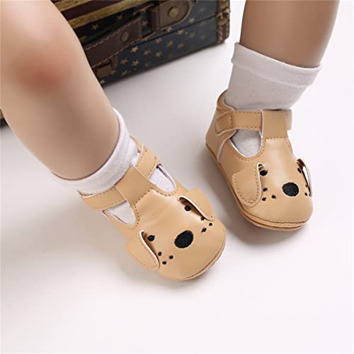 Summer and Autumn Comfortable Infant Toddler Shoes Cute Sheep Puppy Children Mesh Breathable Floor Toddler Slides (Beige, 4 Infant)3