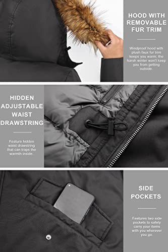 Orolay Men's Down Parka Jacket Water-Resistant Winter Down Coat With Faux Fur Hood Darkgrey Medium #TOP4