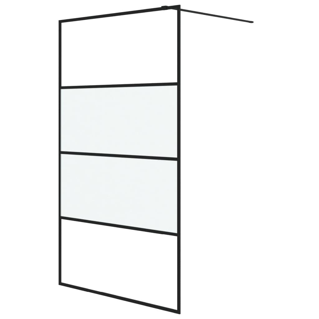 JUDYY Mampara de Ducha Vidrio ESG semiesmerilado Negro 115x195 cm, Mampara Bañera, Mampara Baño Ducha, Cabina De Ducha, Mampara Baño 152128