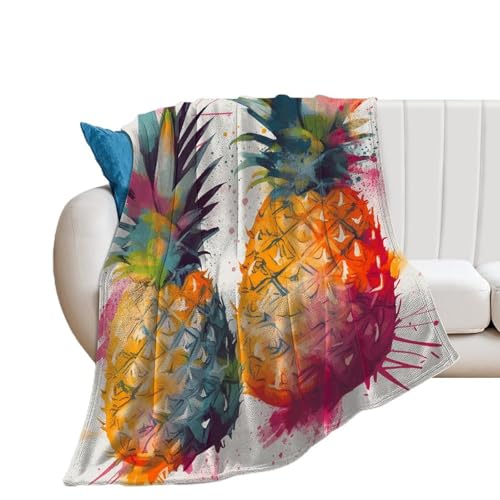 Couverture extra large en flanelle douce jeté en microfibre ananas pour lit - 2