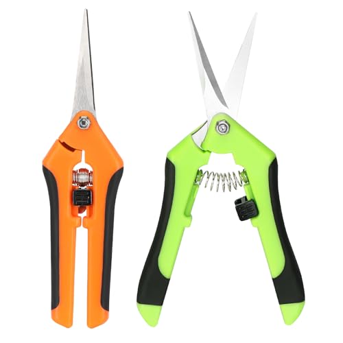 2 Stück Gartenschere Set Gebogene Titanbeschichtete Klingen, Feststellgriff,...