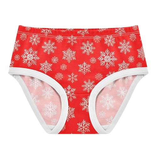 Cotton Toddlers Underwear Floral Snowflakes Red Little Girl Panties Print Underpants Briefs 2t