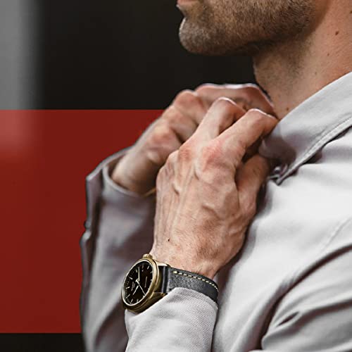 Rezero Leather Watch Band 20Mm, Top Calfskin Watch Strap With Stainless Steel Butterfly Buckle Bracelet For Men Women,Black #TOP7