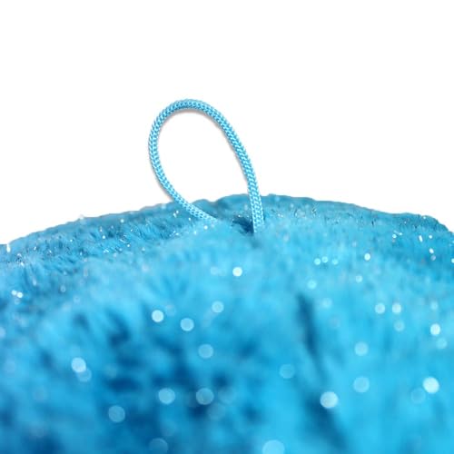 BEMIRO Octopus Kuscheltier XXL - 130 cm Groß (Tentakeln Gestreckt), 60 cm Sitzend, Gelbe Glitzer Augen, Gestickter Mund, Mit Schlaufe, 4 Farben: Gelb, Rosa, Lila und Blau (blau)