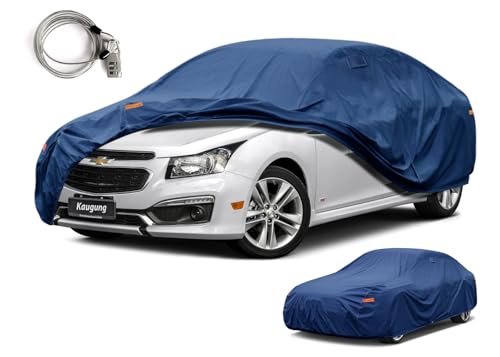 Image of Kaugung Heavy Duty Car Cover Custom Fit Cheνrolet Cruze (2007-2024), Waterproof All Weather Resistant Outdoor Sun Rain Dust Snow Protection with Anti-Theft Lock. (USA Warehouse, Within 3-7 Days)