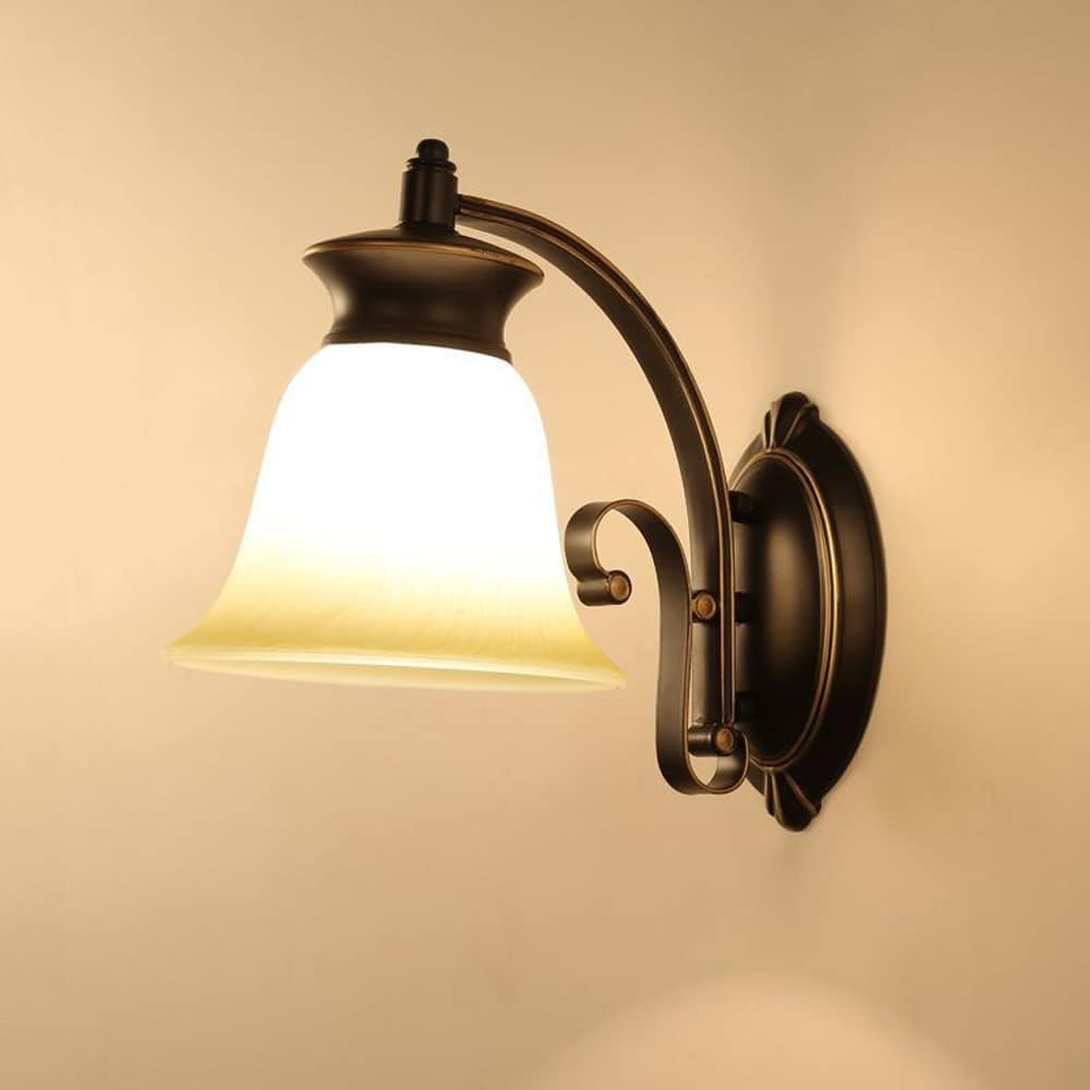 VGTLAKEX Wall Light Retro Glass Wall Mount Light American Style Sconce Lamp Farmhouse Lighting E27 Headboard Living Room Hallway
