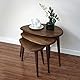Ultimate Premium Products Massiver Nisttisch Set von 3 Eiche Mid Century Kieseltische mit konischen Beinen - Wohnmöbel aus Holz im Retro-Stil - Eiche