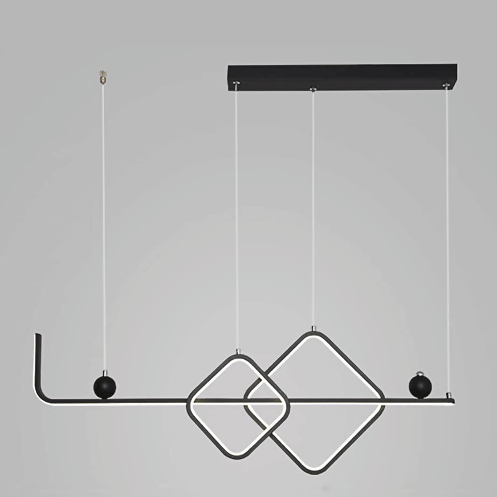 Lámpara colgante lineal con tira larga de aluminio negro y luces colgantes led