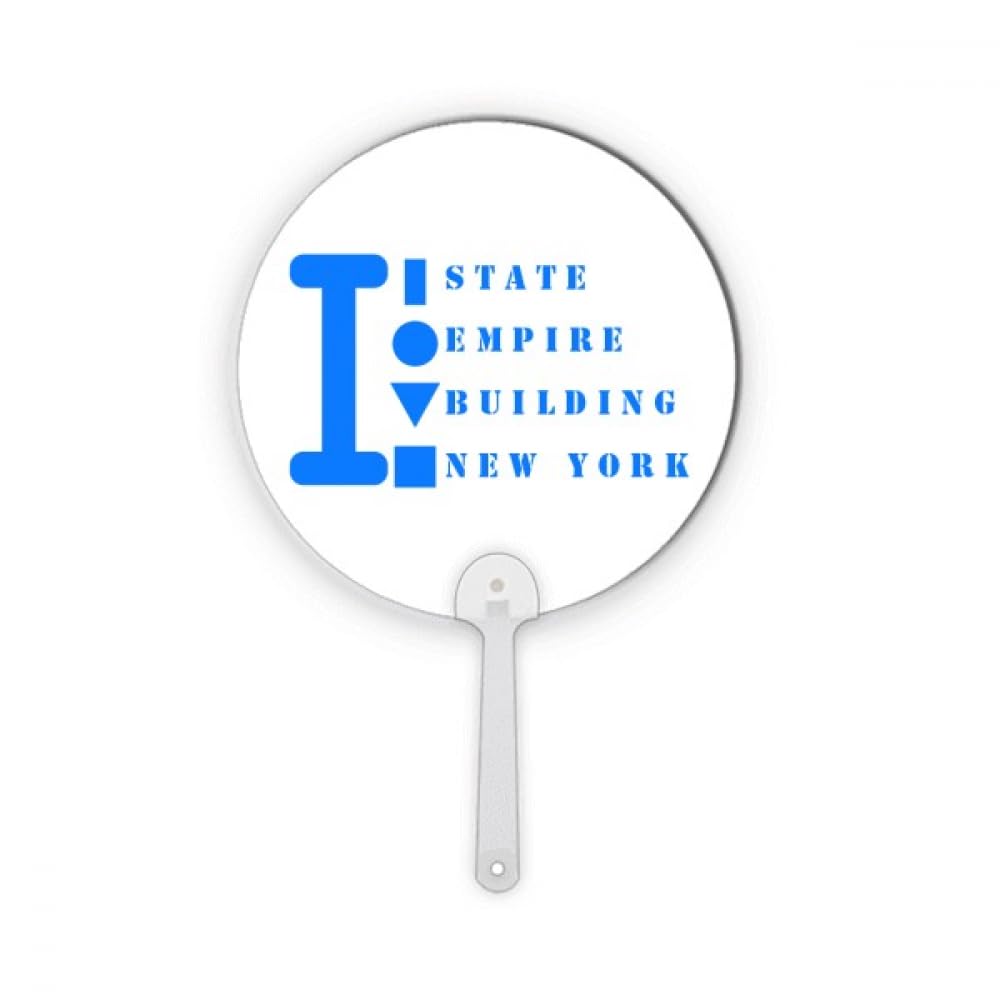 no/noEmpire State Building New York Plastic Round Handheld Fan Decorations Craft