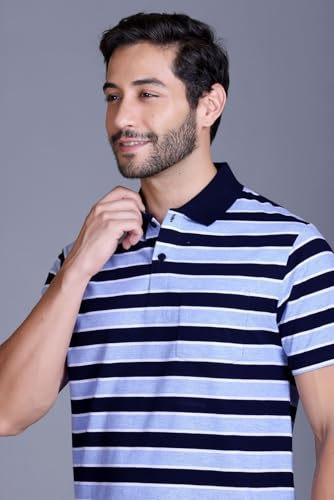Image of SANE ORIGINALS Half Sleeve Polo T-Shirt for Men with Pocket || Stripe Collar and Pocket T-Shirt for Men Half Sleeves